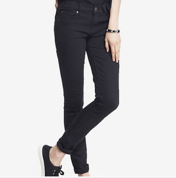 Express Mid Rise Black Leggings Jeans Size 18 - Picture 3 of 8